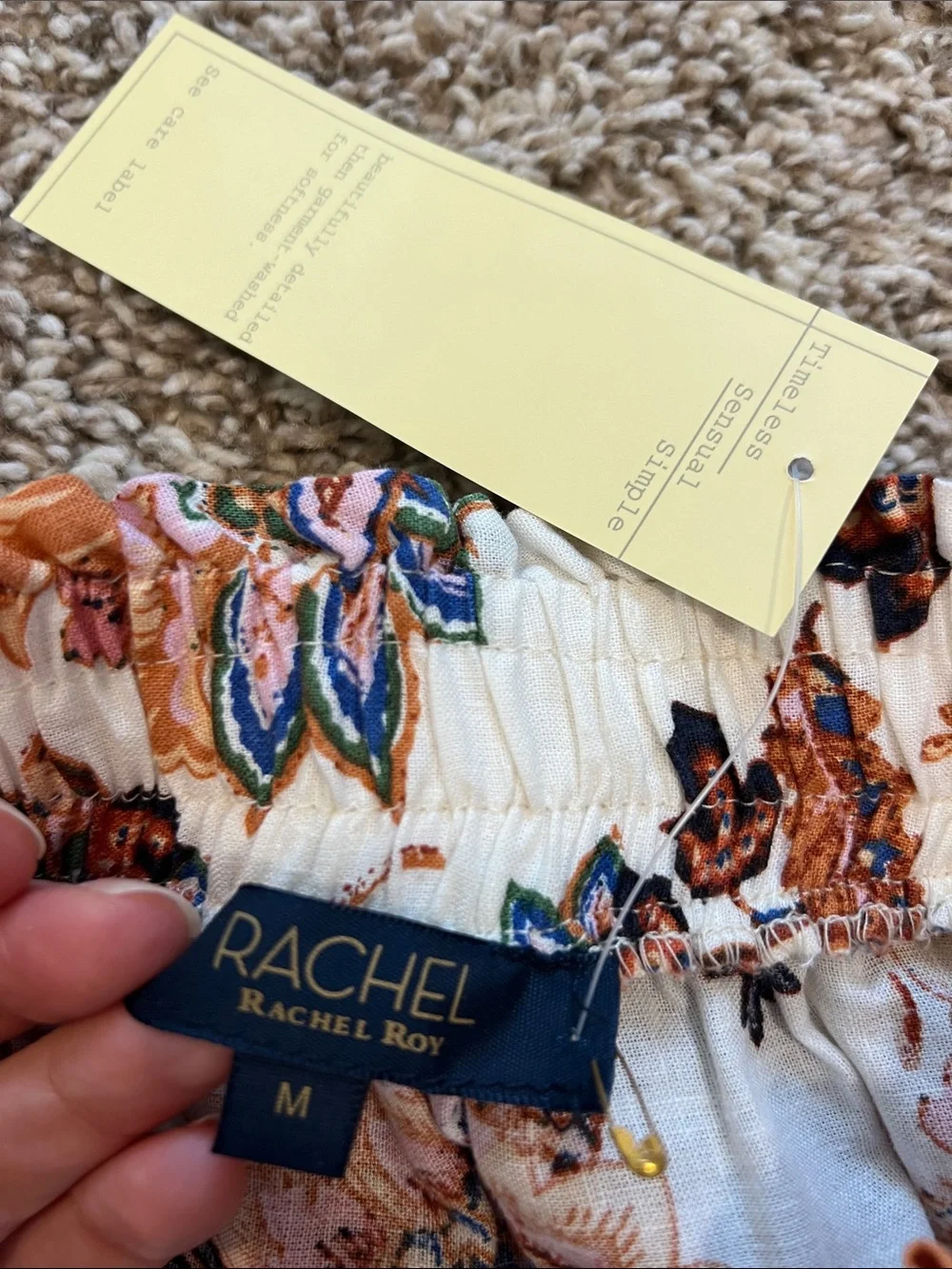 NWT! RACHEL by Rachel Roy Belted, Floral, Tiered Midi Skirt Size M